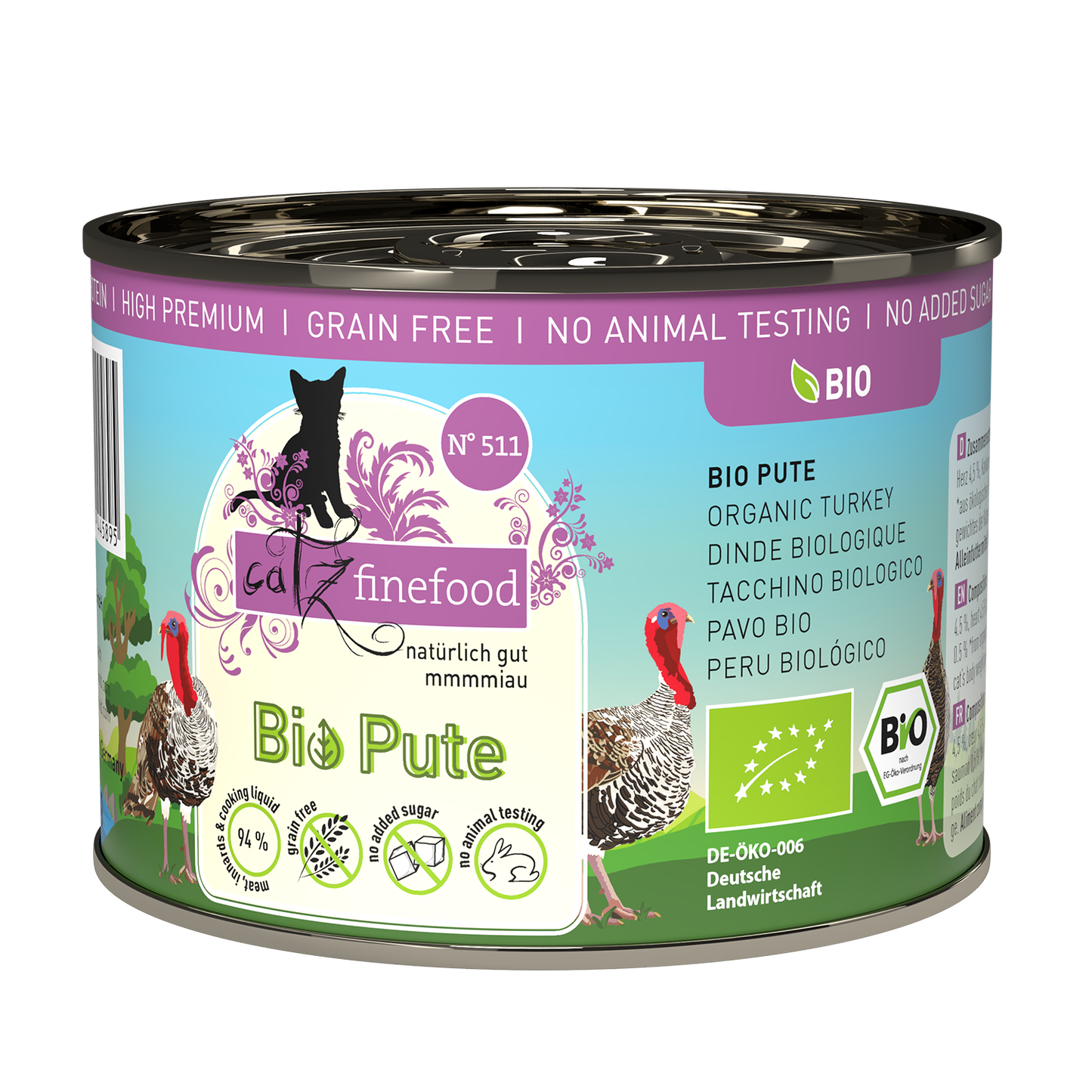 Catz Finefood Organic Turkey Grain Free Kitten & Adult БИО храна за котки с 94% Пуешко месо 200г