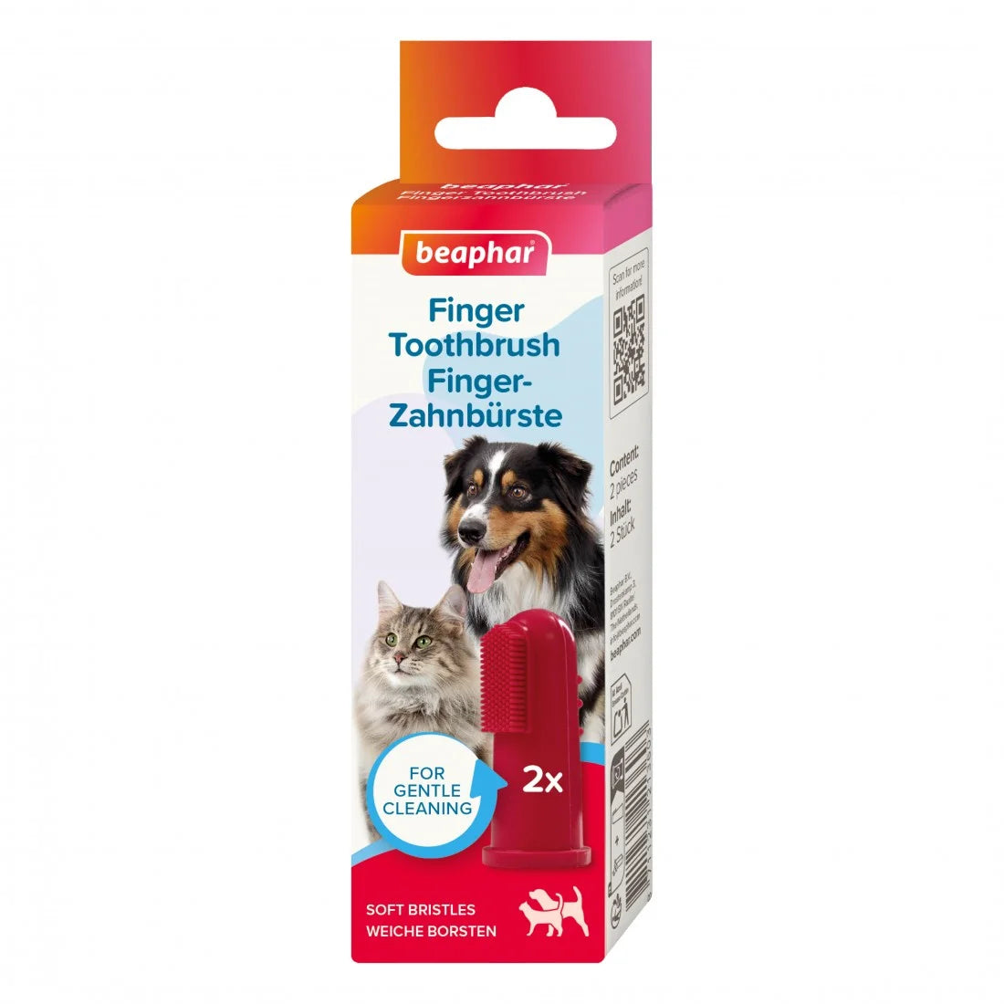 Beaphar Finger Toothbrush мека силиконова четка за зъби тип напръстник за кучета и котки, 2 броя