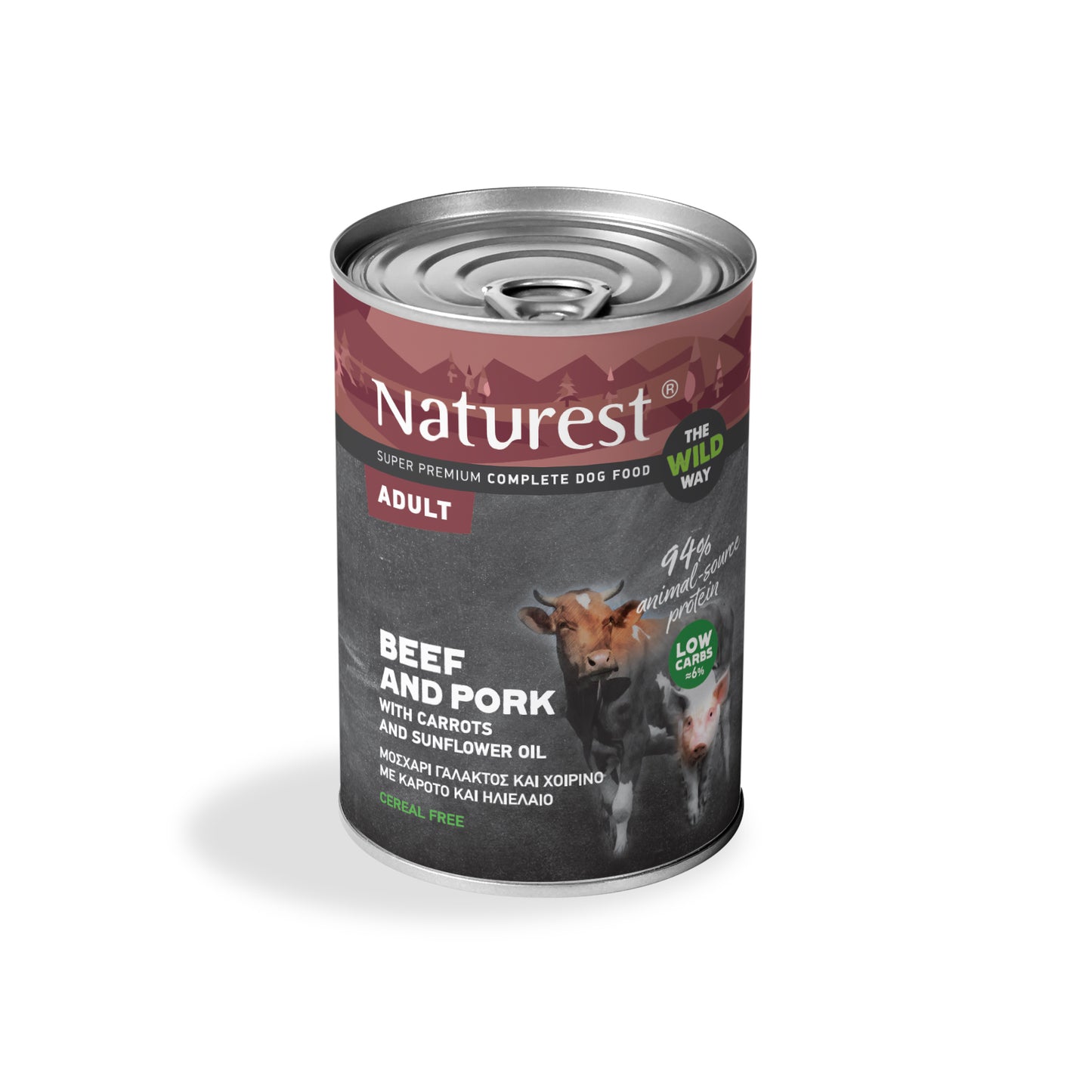 Naturest Beef and Pork Adult храна за кучета със Свинско, Телешко и Зеленчуци 400г