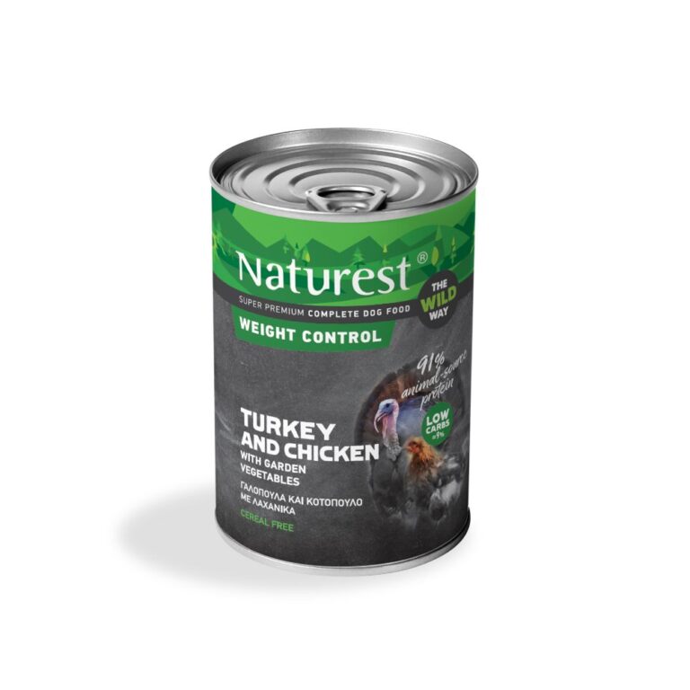 Naturest Turkey & Chicken Weight Control мокра храна за кастрирани кучета или с наднормено тегло с Пилешко и Пуешко 400г