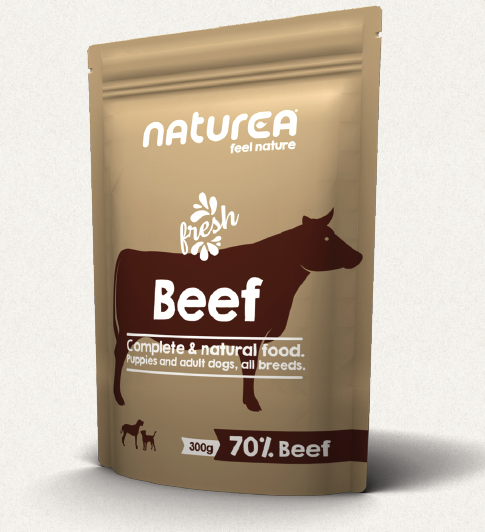 Naturea Beef Grain Free Puppy and Adult натурална храна за кучета със 70% Телешко месо 300г пауч