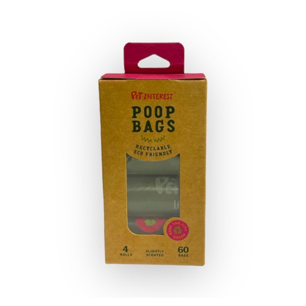 Pet Interest poop bags биоразградими хигиенни торбички за диспенсър 4бр