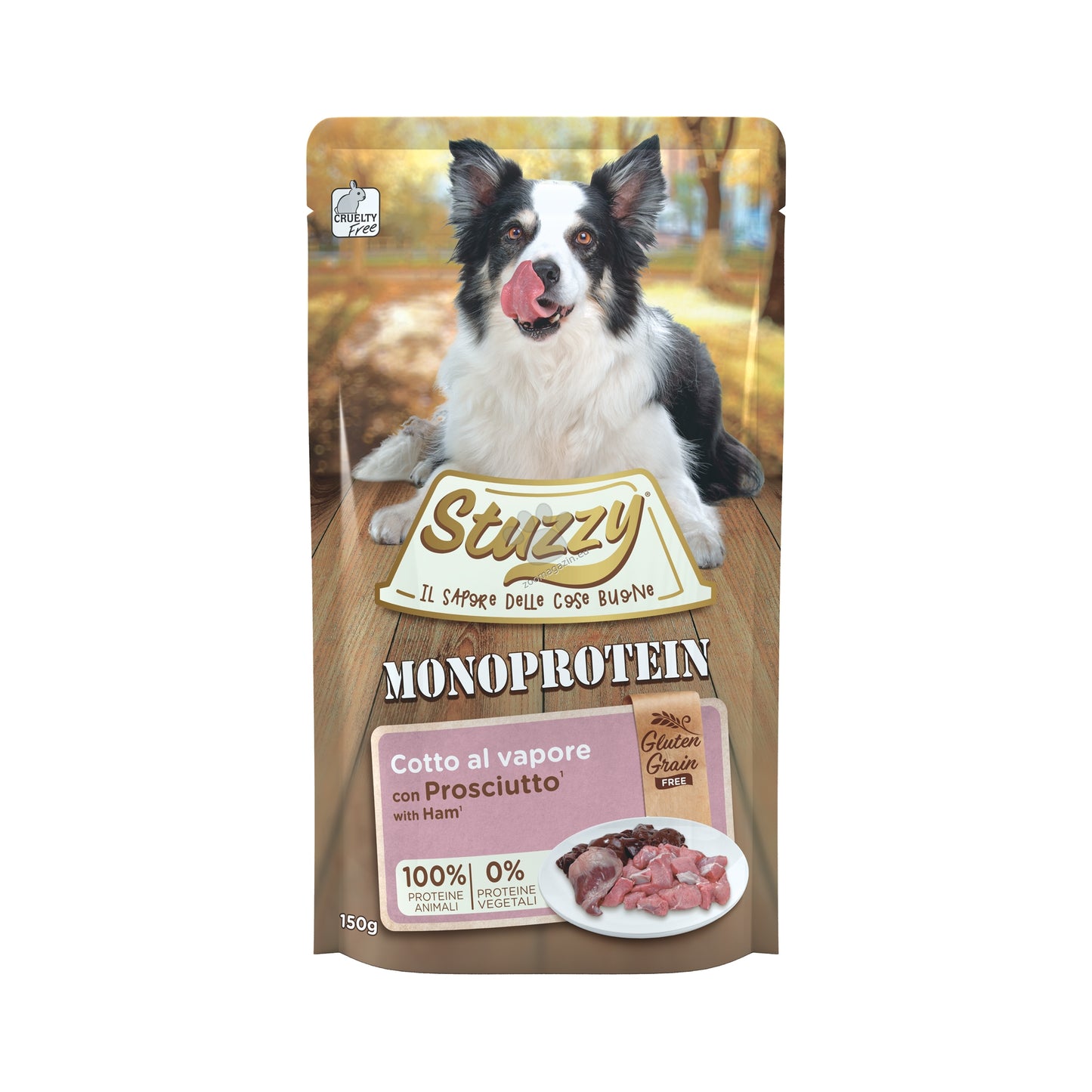 Stuzzy Ham Monoprotein Grain Free Adult храна за кучета с Прошуто 150г пауч