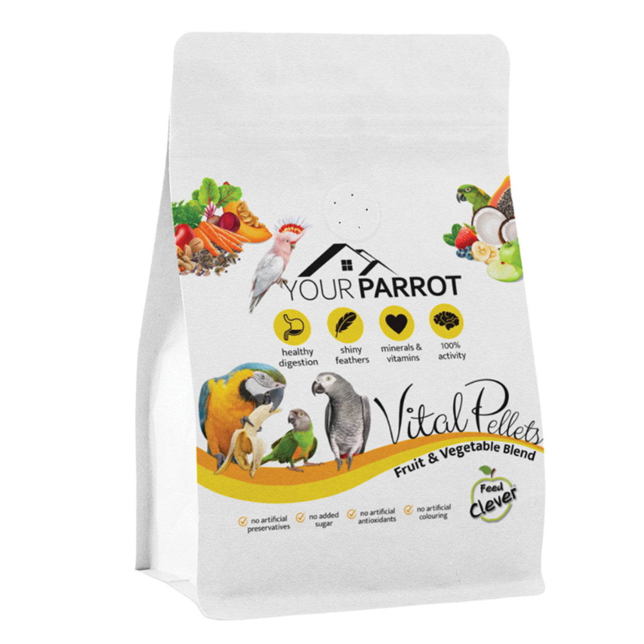 Your Parrot Vital Pellets храна за папагали Пелети смес от плодове и зеленчуци 900гр