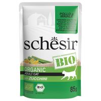Schesir Organic Adult БИО храна за котки с Пилешко и Свинско 85г пауч