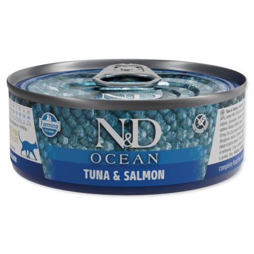 N&D Ocean Tuna & Salmon Adult храна за котки с Риба тон и Сьомга 70г
