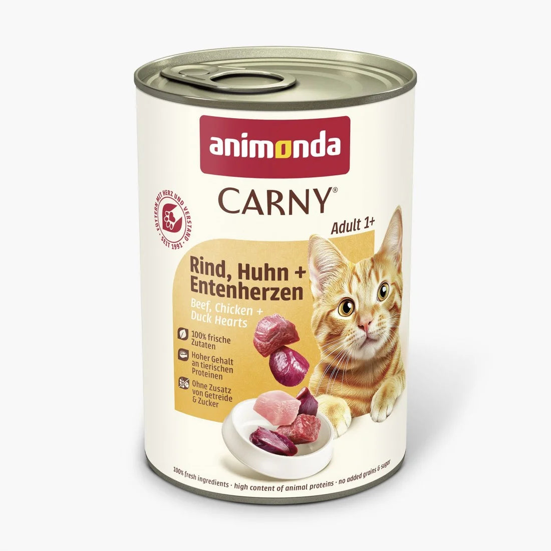 Animonda Carny Beef Chicken & Duck Hearts Adult храна за котки с говеждо пилешко и патешки сърца 400 г