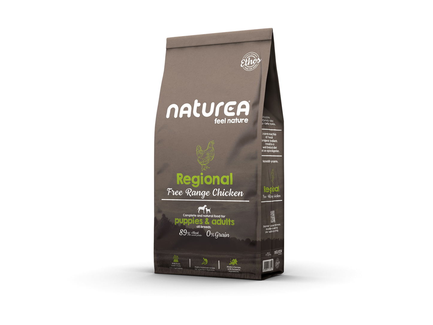 Naturea Ethos Regional Free Range Chicken Grain free Monoprotein Puppies and Adults храна за кучета от Свободно Отглеждани Пилета 1,6кг