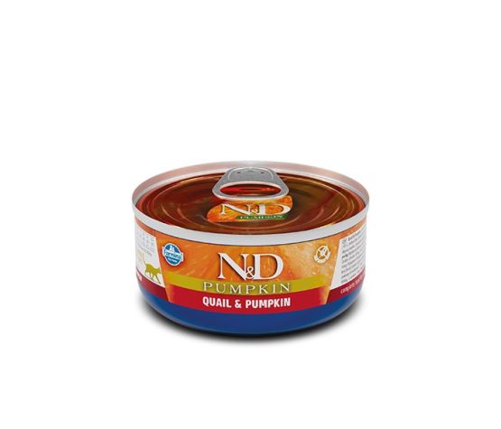 N&D Pumpkin храна за котки с Пъдпъдък и Тиква 70г конс.