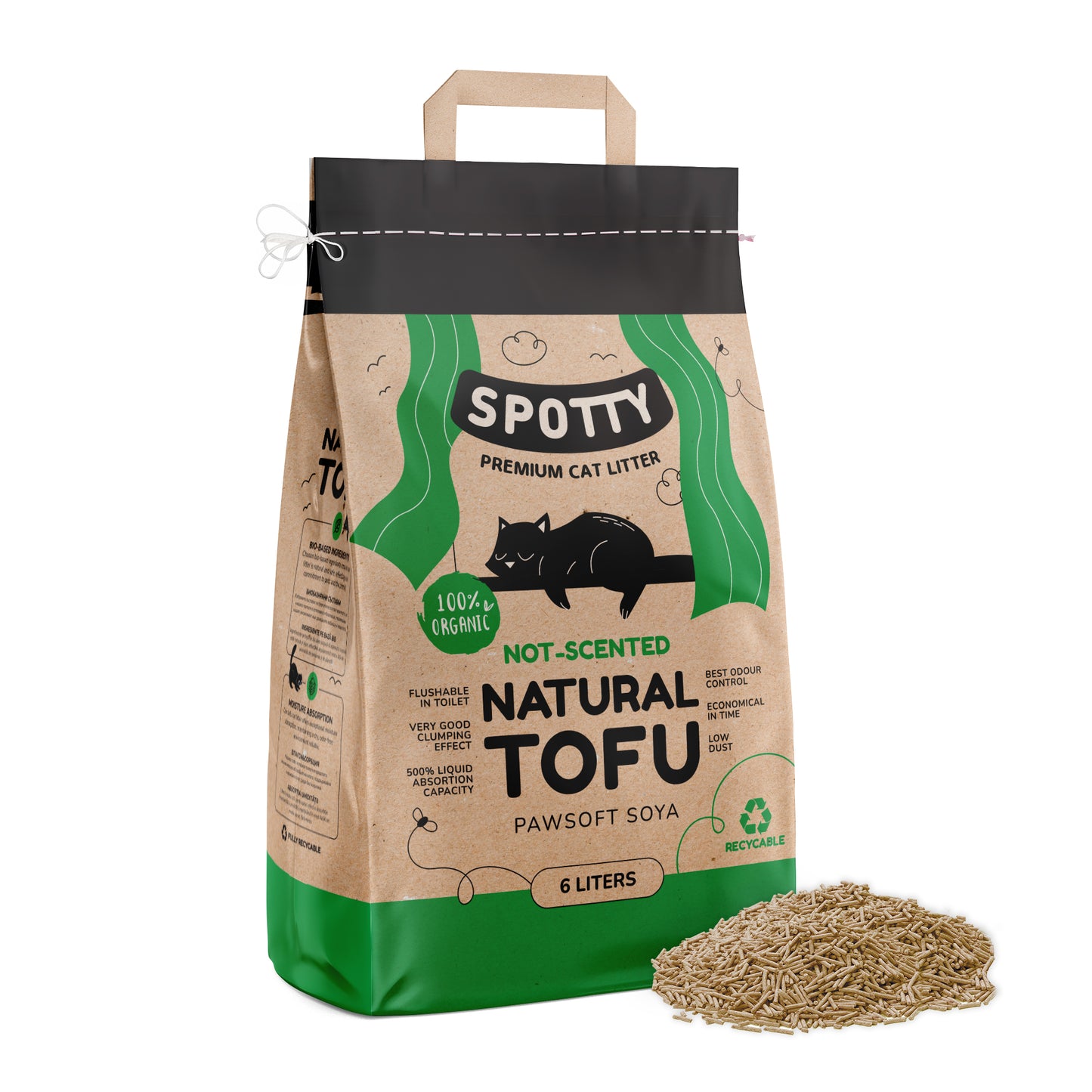 Spotty Natural Tofu натурална соева котешка тоалетна 6л