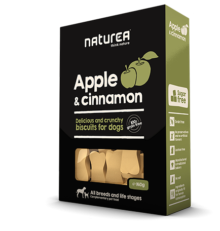 Naturea Apple & Cinamon Grain free бисквити за кучета с Ябълки и Канела 140г