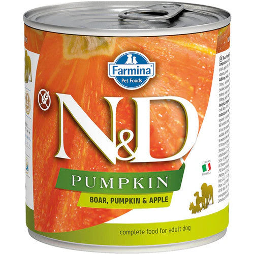 N&D Pumpkin храна за кучета с Глиганско, Тиква и Ябълки 285г