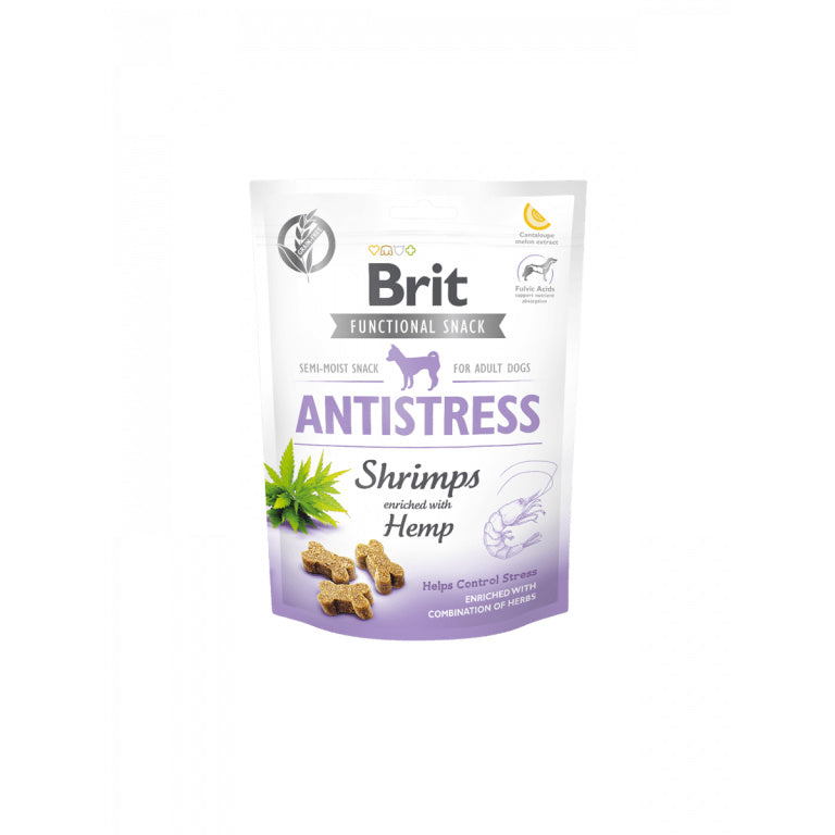 Brit Care Functional Snack Antistress Shrimps Антистрес лакомство за кучета със Скариди и Коноп 150г