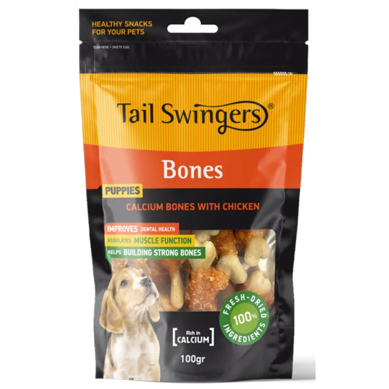 Tail Swingers Bones with Chicken Puppy лакомство за кучета Кокалчета с Пилешко месо 100г