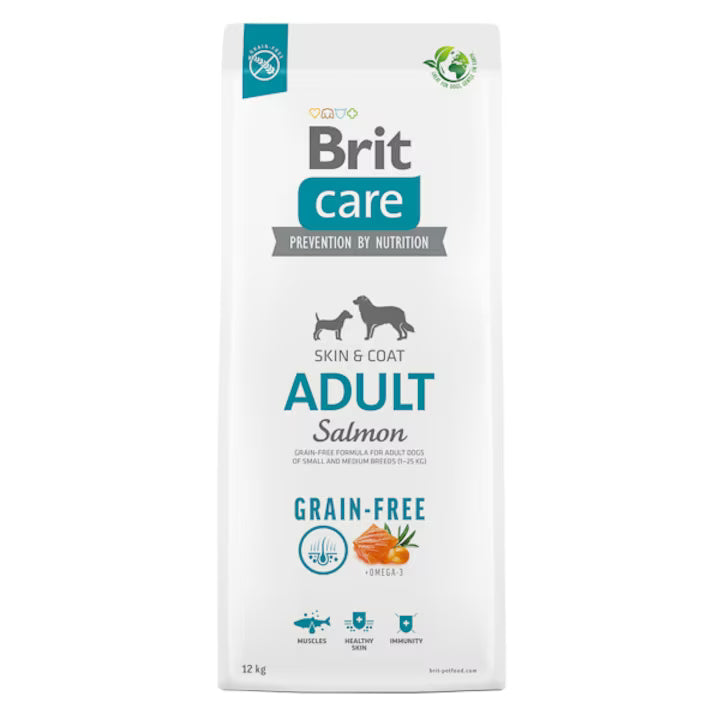 Brit Care Salmon Skin & Coat Grain Free Adult храна за кучета от малки и средни породи със Сьомга 12кг