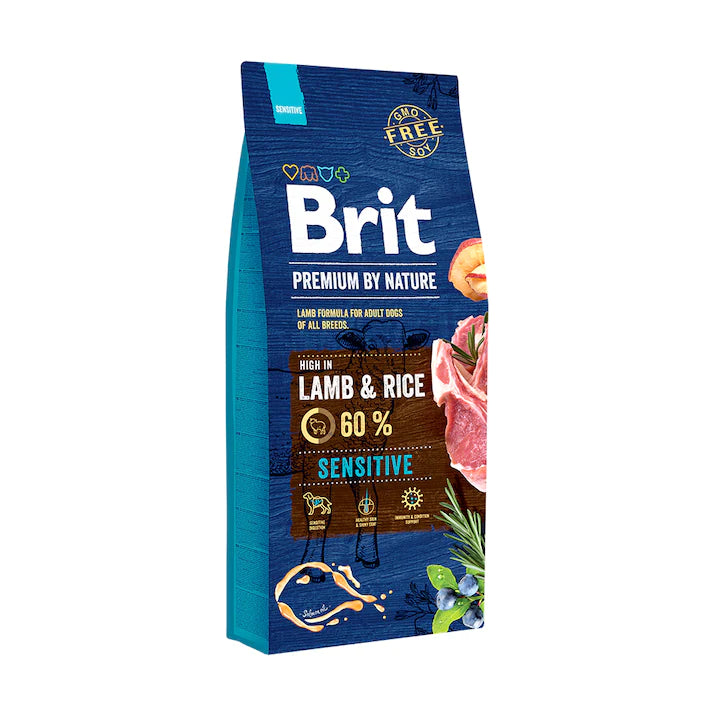 Brit Premium By Nature Sensitive Lamb & Rice Adult храна за кучета с Агнешко и Ориз 18кг