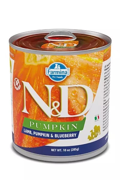 N&D Pumpkin храна за кучета с Агнешко, Тиква и Боровинки 285г конс.