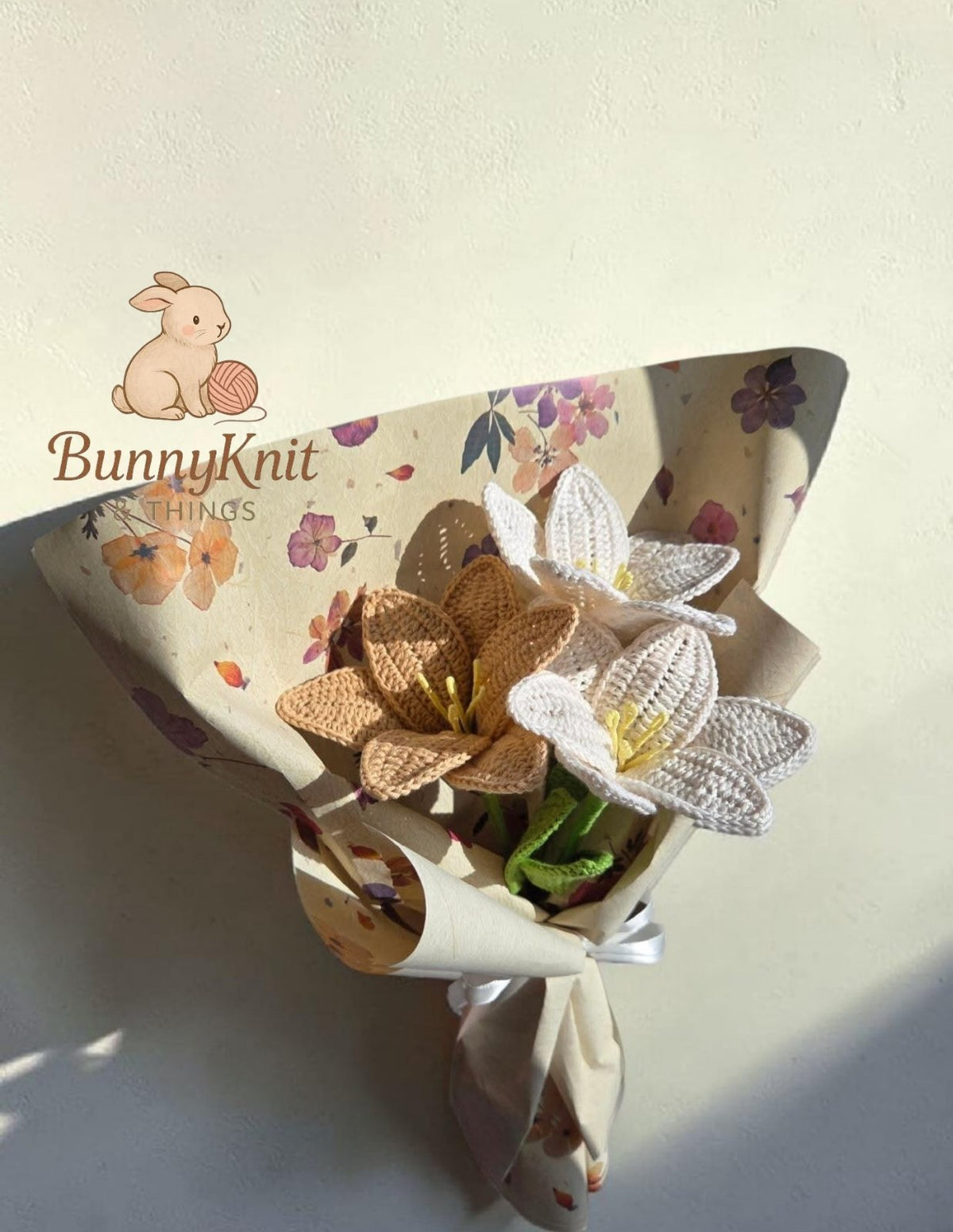 Ръчно плетен букет от памучна прежда – BunnyKnit & Things