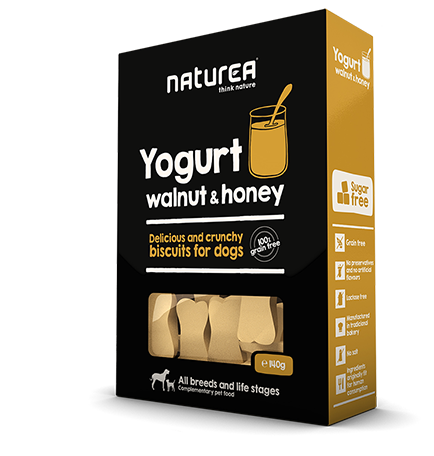 Naturea Yogurt, Walnut & Honey Grain Free бисквити за кучета с Йогурт, Орехи и Мед 140г