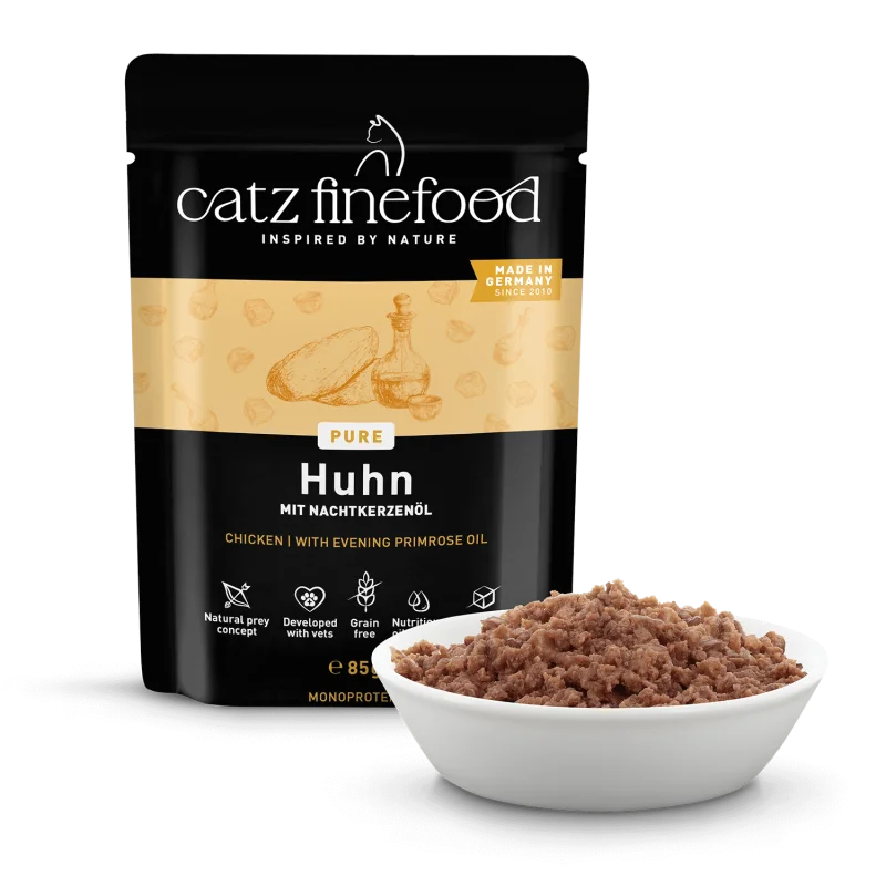Catz Finefood 98% Pure Chicken With Broth Grain Free Adult храна за котки 98% чисто Пилешко месо с Бульон 85г пау`