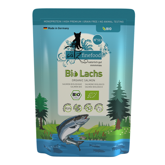 Catz Finefood BIO Salmon Grain free БИО храна за котки със Сьомга 85г пауч