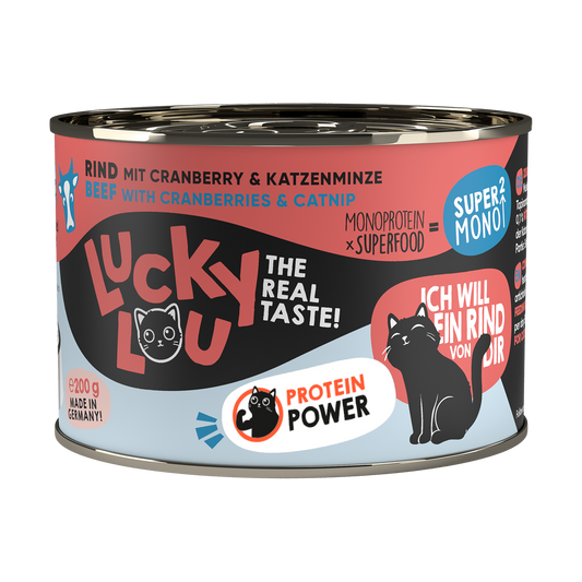 Lucky Lou SuperMono² Grain free Adult храна за котки с Телешко и Суперхрани 200г