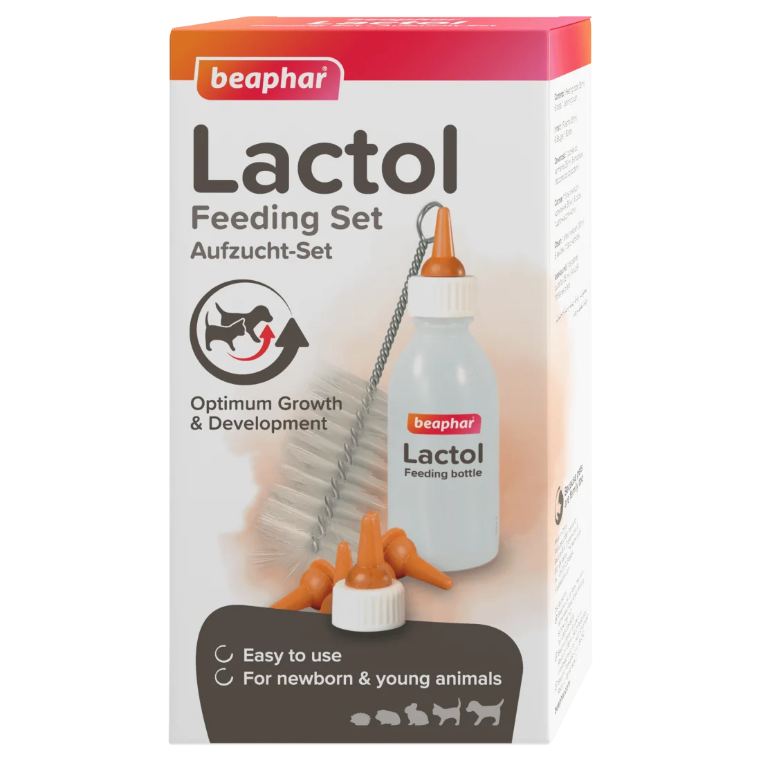 Beaphar Lactol комплект за хранене на новородени и подрастващи животни с бутилка и биберони