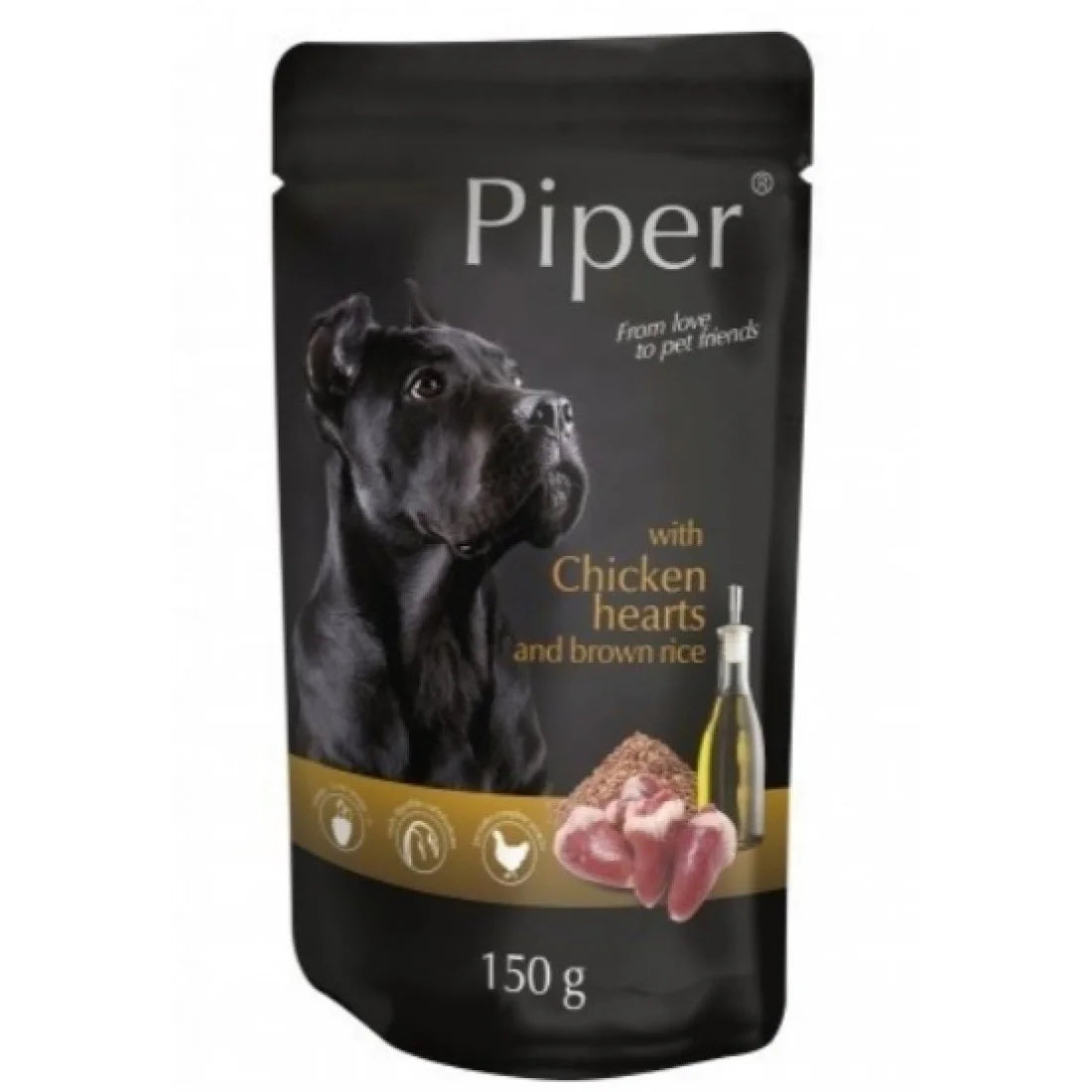 Piper Chicken Hearts & Brown Rice Adult мокра храна за кучета с Пилешки сърца и Кафяв ориз 150г пауч