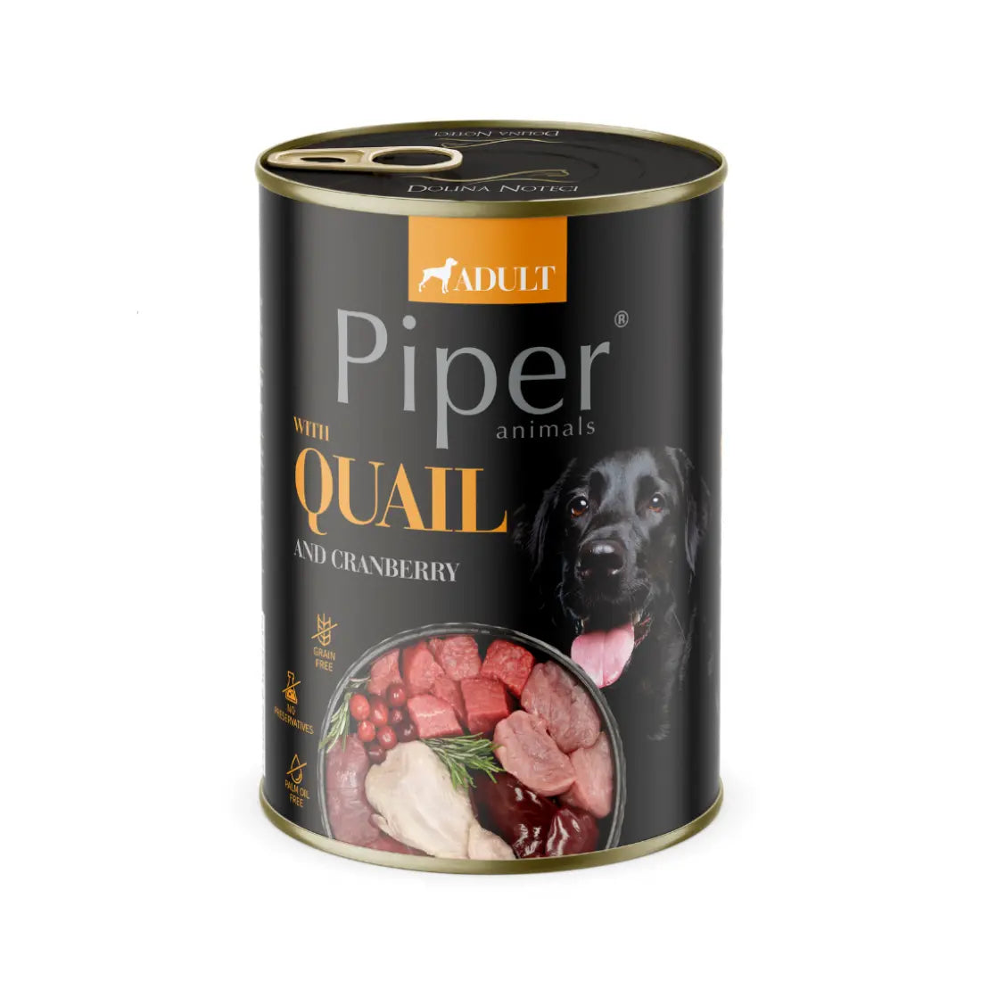 Piper Quail & Cranberry Adult мокра храна за кучета с Пъдпъдъче месо, Телешко и Червени боровинки 400г