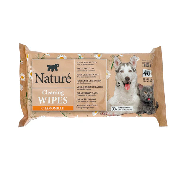 Naturè Cleaning Wipes Chamomille мокри кърпички за кучета и котки с Лайка 40бр/оп