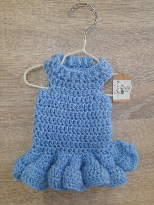 BunnyKnit & Things рокля за декоративно зайче ръчно изработена размер S