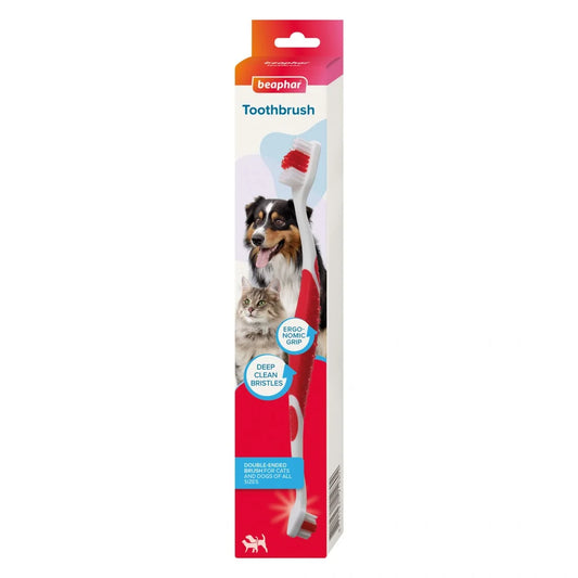 Beaphar Double-Ended Toothbrush двустранна четка за зъби за кучета и котки