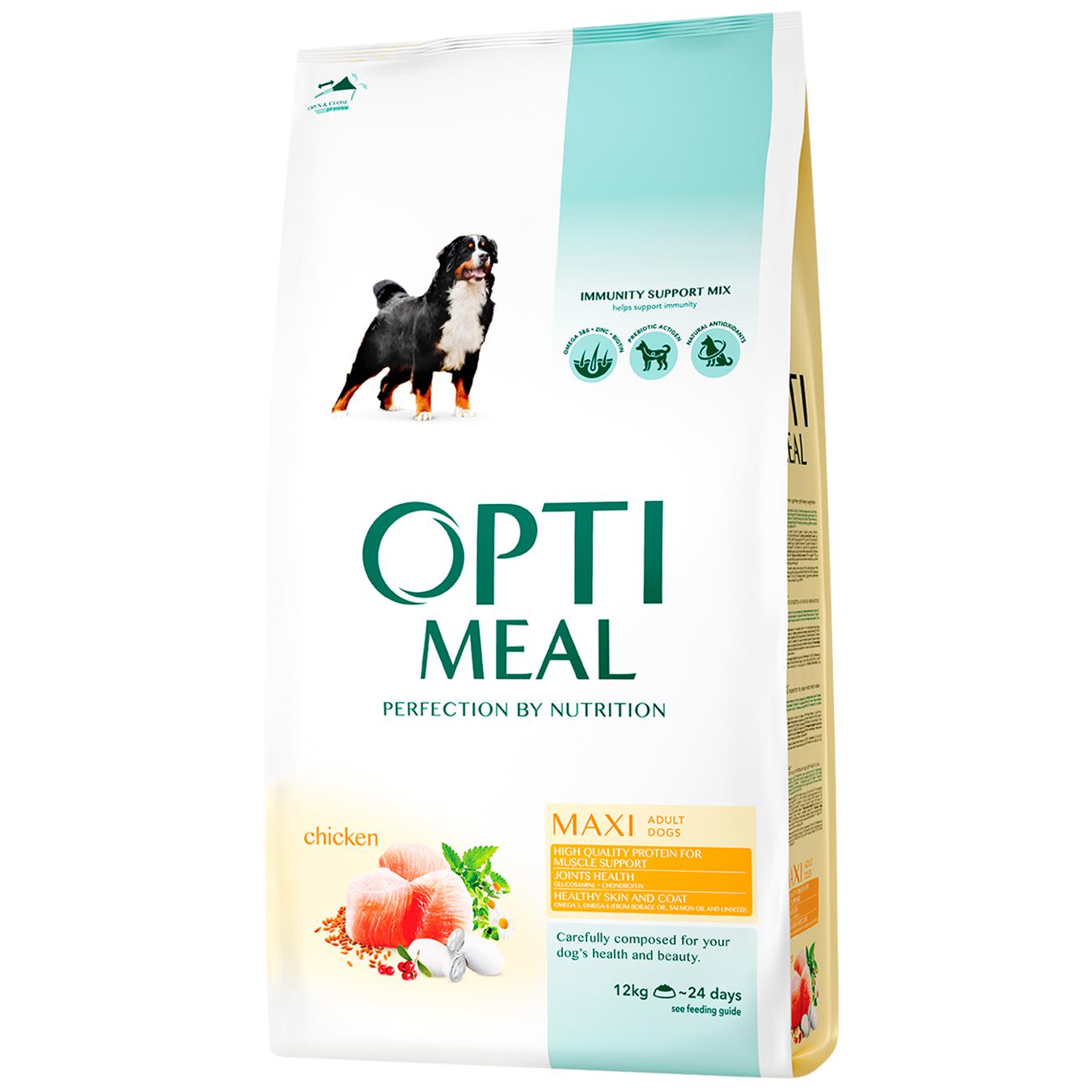 OptiMeal Chicken Large Breed Adult храна за кучета от големи породи с Пилешко 12кг
