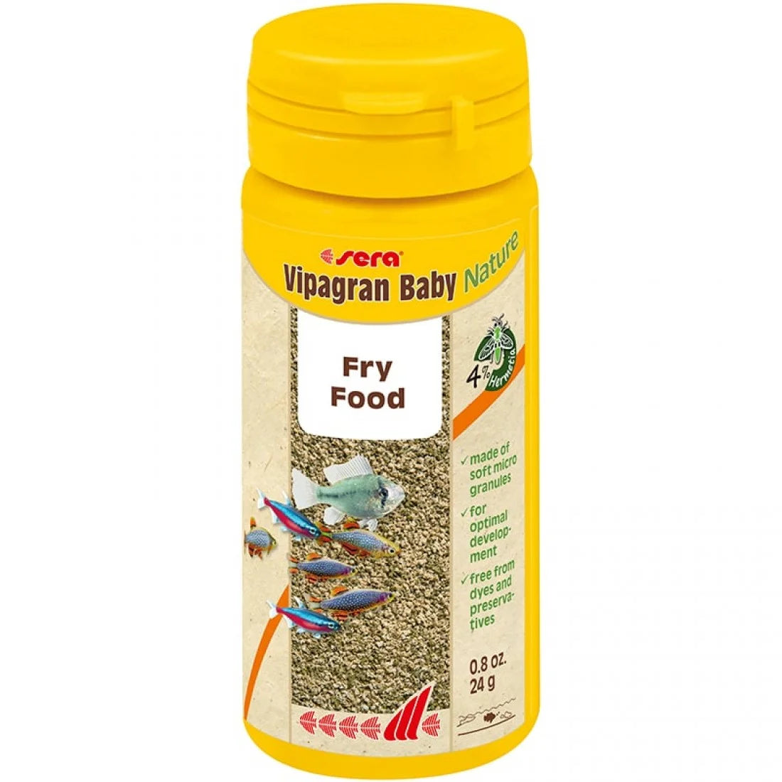 Sera Vipagran Nature Baby основна храна за млади и малки аквариумни рибки до 4см 24г