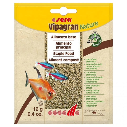 Sera Vipagran Nature гранулирана храна за аквариумни рибки от средните водни слоеве 12г
