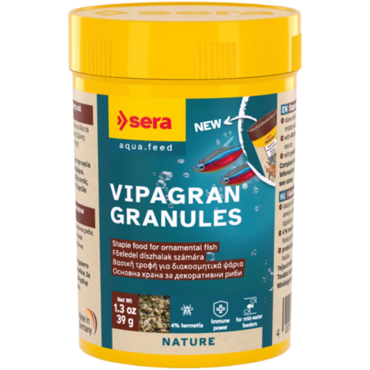 Sera Vipagran Granules основна гранулирана храна за аквариумни рибки от средните водни слоеве 39г