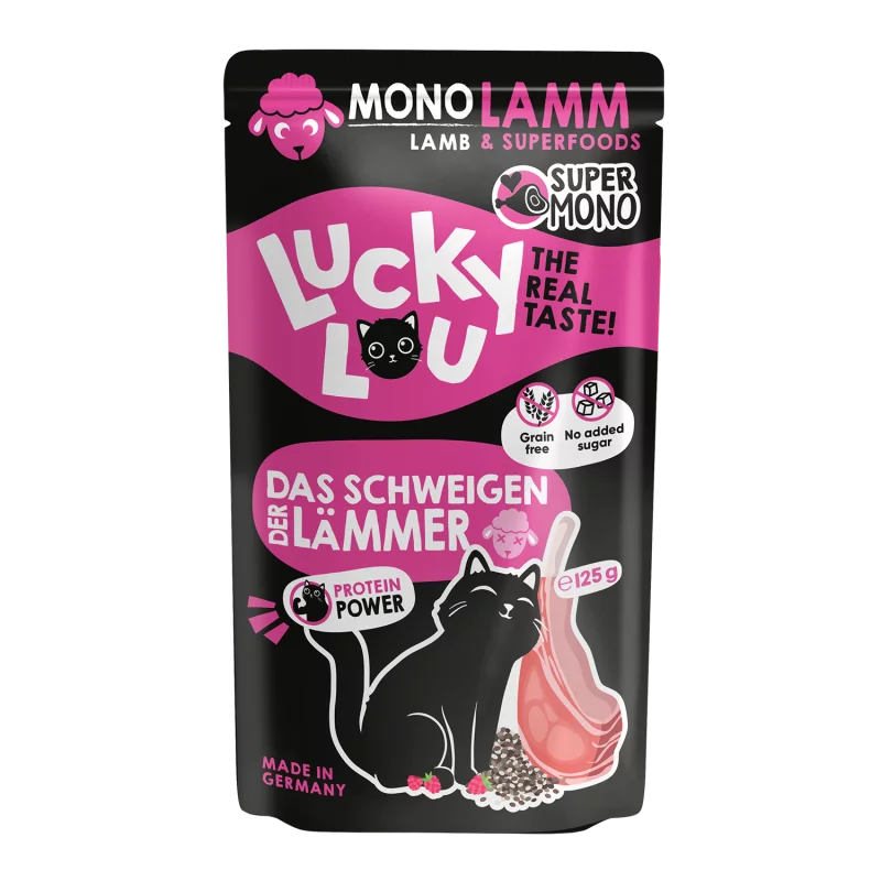 Lucky Lou Lamb & Superfoods Grain Free Monoprotein храна за котки с Агнешко и Суперхрани 125г пауч