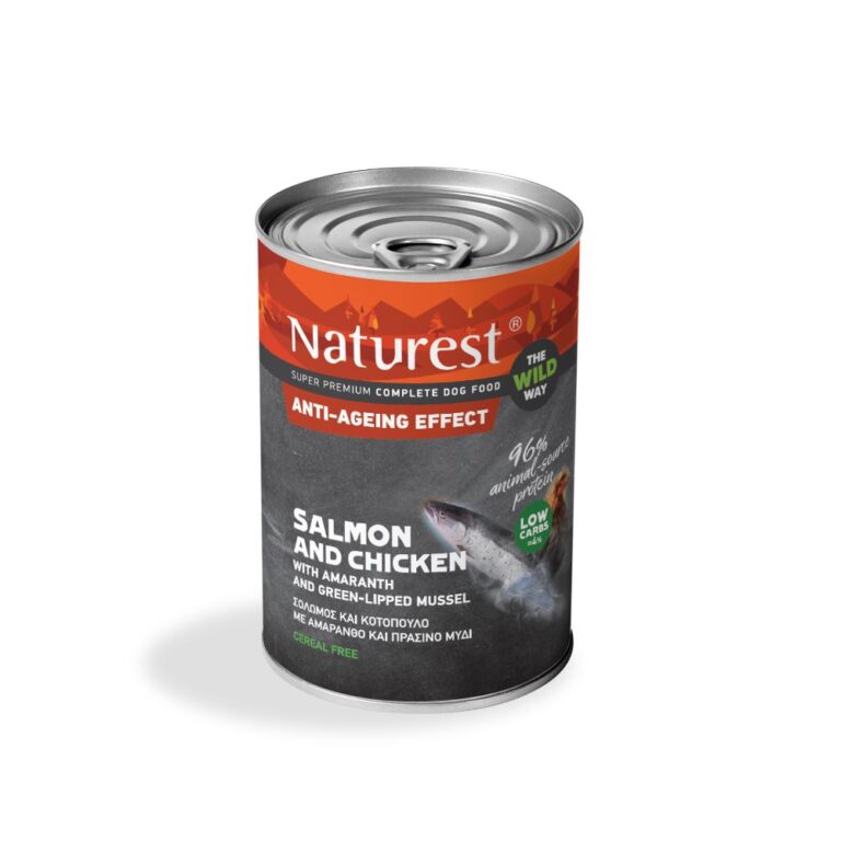 Naturest Salmon & Chicken Anti-Ageing Effect мокра храна за кучета с анти-ейджинг ефект със Сьомга и Пилешко 400г