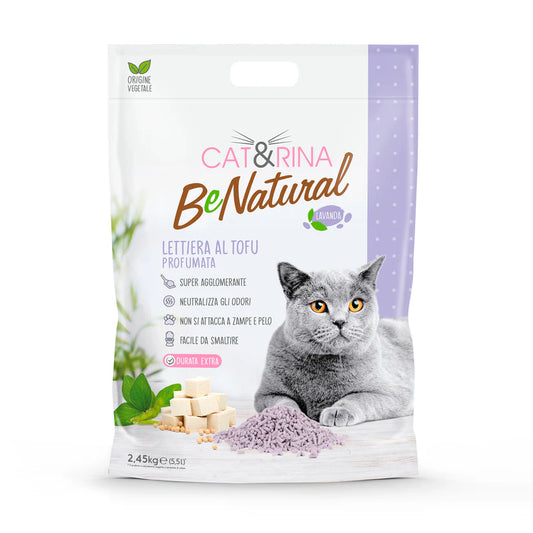 Cat&Rina BeNatural Tofu Lavender натурална соева котешка тоалетна Лавандула 5,5л