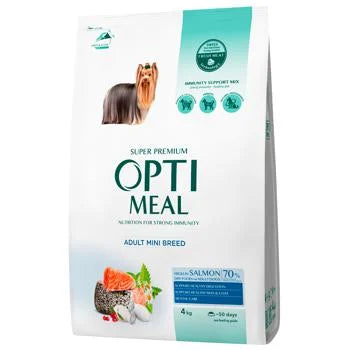 OptiMeal Salmon Mini Breed Adult храна за кучета от малки породи със Сьомга 4кг