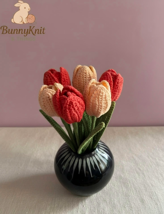 Ръчно плетено лале от памучна прежда – BunnyKnit & Things