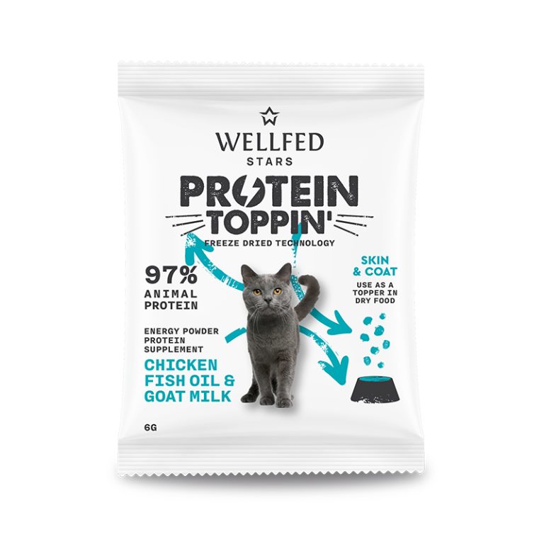 Wellfed Freeze Dried Protein Toppin' Skin & Coat Протеинова заливка с Пилешко месо и Козе мляко 6г