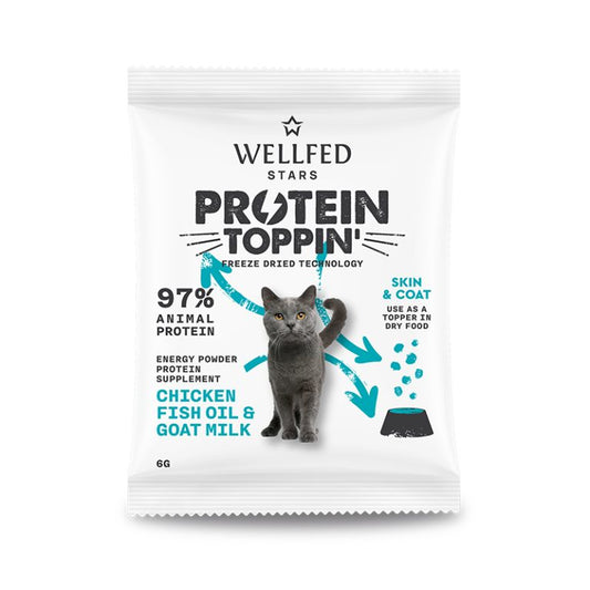 Wellfed Freeze Dried Protein Toppin' Skin & Coat Протеинова заливка с Пилешко месо и Козе мляко 6г