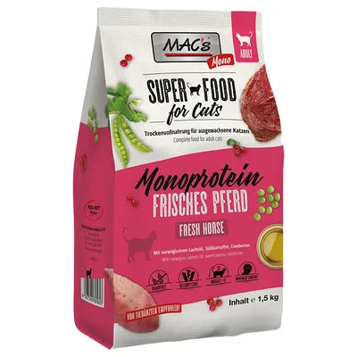 Mac`s Fresh Horse Monoprotein Adult храна за котки с Конско, Сладък Картоф и Червени Боровинки за капризни и чувствителни котки 300г