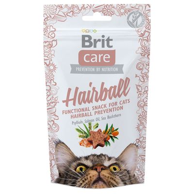 Brit Care snack Hairball Grain free лакомство за котки против космени топки 50г