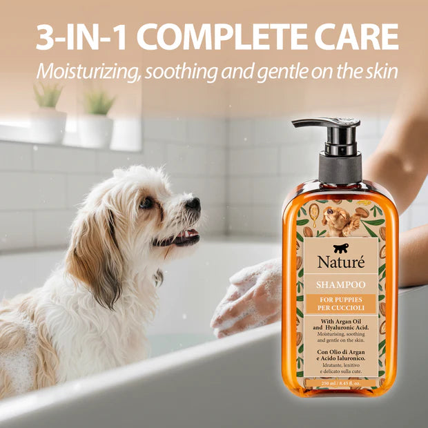 Naturè Shampoo Argan Oil & Hyaluronic Acid Puppies натурален шампоан за подрастващи кученца с Арганово масло и Хиалуронова киселина 250мл
