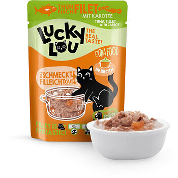 Lucky Lou Tuna Fillet & Carrot Grain Free Monoprotein храна за котки Риба Тон филе с Моркови в бульон 70г