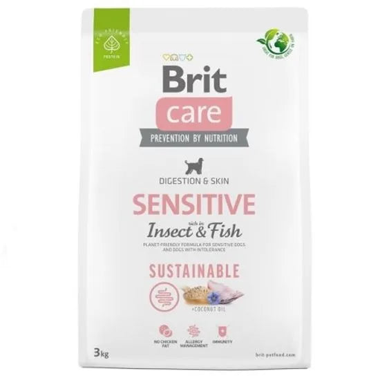 Brit Care Sensitive Digestion & Skin Insect & Fish Grain free Adult хипоалергенна храна за кучета с Риба и Насекоми 3кг
