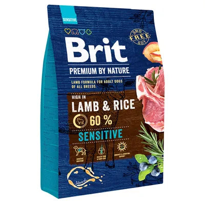 Brit Premium By Nature Lamb & Rice Sensitive Adult храна за кучета с Агнешко и Ориз 1кг