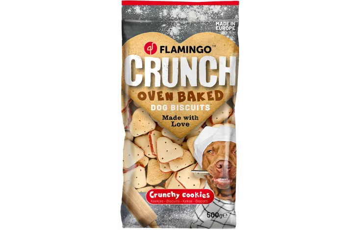 Flamingo Crunch Biscuits лакомство за кучета бисквити сърца 500г